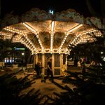 Ouderwetse zeefmolen op kerstmarkt in Den Haag